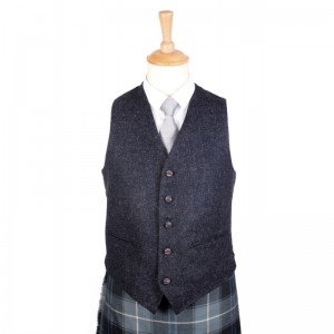 *Argyll Waistcoat - Charcoal Tweed w/Imitation Horn Buttons*